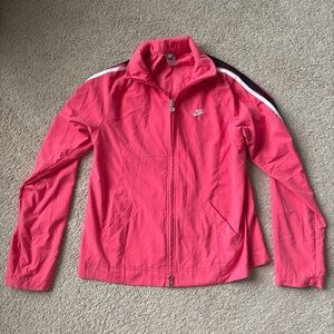 Nike Pink Bomber Jacket with Stand-Up Collar